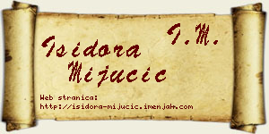 Isidora Mijucić vizit kartica